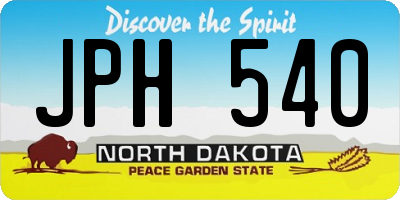 ND license plate JPH540