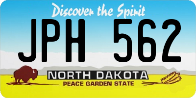 ND license plate JPH562