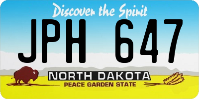 ND license plate JPH647
