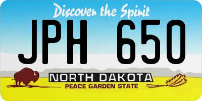 ND license plate JPH650