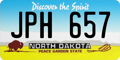 ND license plate JPH657