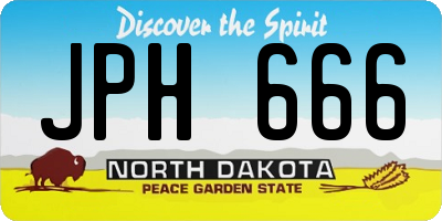 ND license plate JPH666