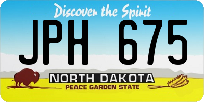 ND license plate JPH675