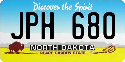 ND license plate JPH680