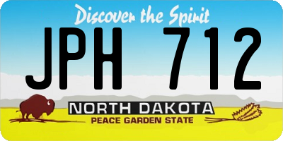ND license plate JPH712