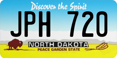ND license plate JPH720
