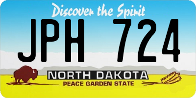 ND license plate JPH724