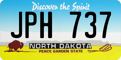 ND license plate JPH737