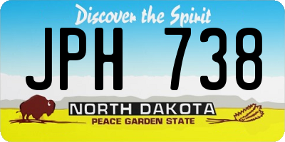 ND license plate JPH738