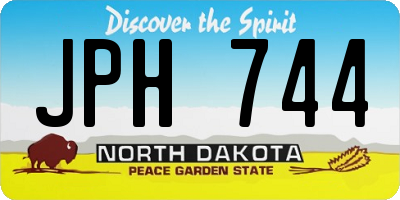 ND license plate JPH744