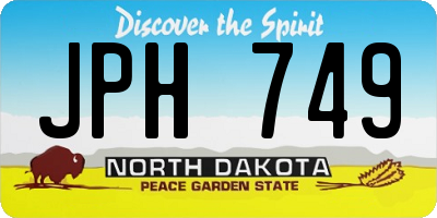 ND license plate JPH749