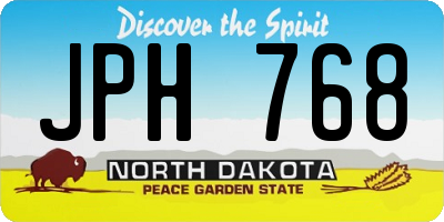 ND license plate JPH768