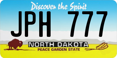 ND license plate JPH777