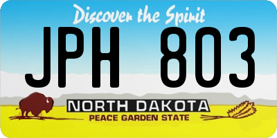ND license plate JPH803