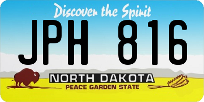 ND license plate JPH816