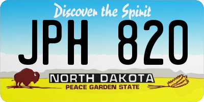 ND license plate JPH820