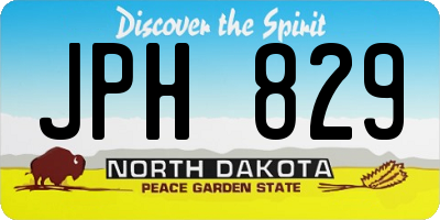 ND license plate JPH829
