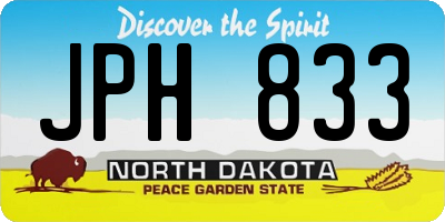 ND license plate JPH833