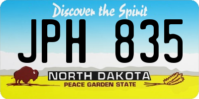 ND license plate JPH835