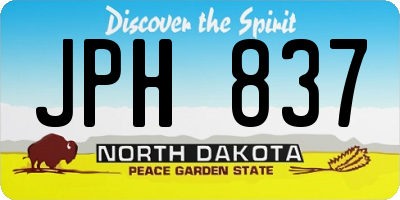 ND license plate JPH837