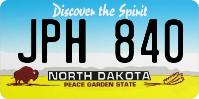 ND license plate JPH840