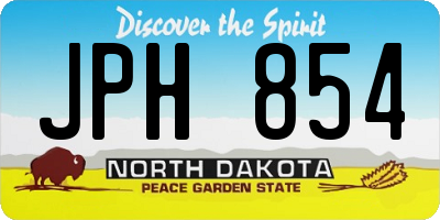 ND license plate JPH854