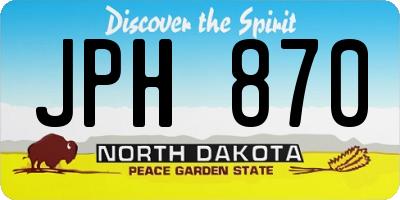 ND license plate JPH870