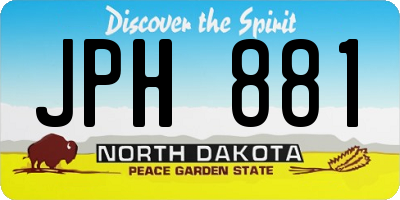 ND license plate JPH881
