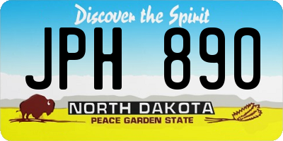 ND license plate JPH890
