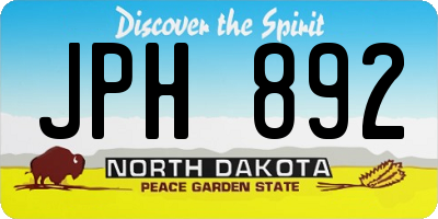 ND license plate JPH892
