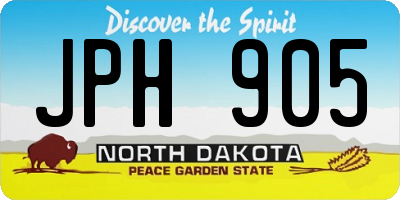 ND license plate JPH905