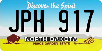 ND license plate JPH917