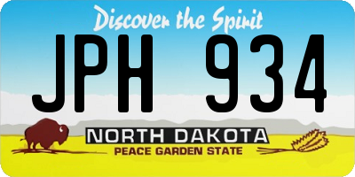 ND license plate JPH934