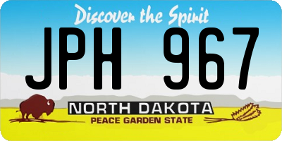 ND license plate JPH967
