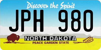ND license plate JPH980