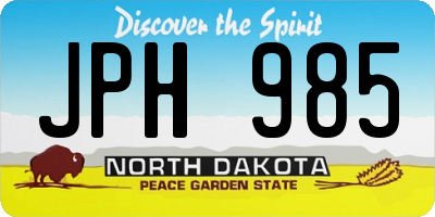 ND license plate JPH985