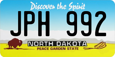 ND license plate JPH992