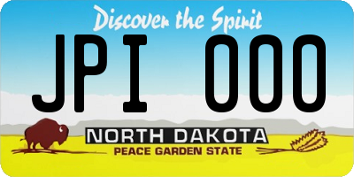 ND license plate JPI000