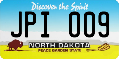 ND license plate JPI009