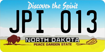 ND license plate JPI013