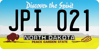ND license plate JPI021