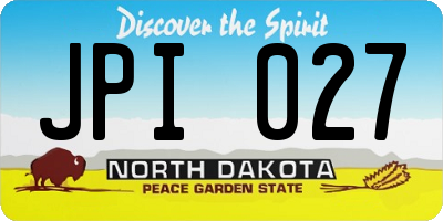 ND license plate JPI027