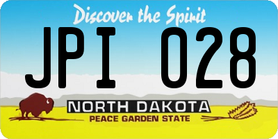 ND license plate JPI028