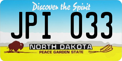 ND license plate JPI033