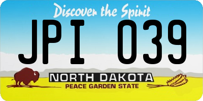 ND license plate JPI039