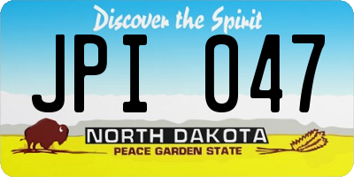 ND license plate JPI047