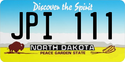 ND license plate JPI111