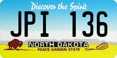 ND license plate JPI136