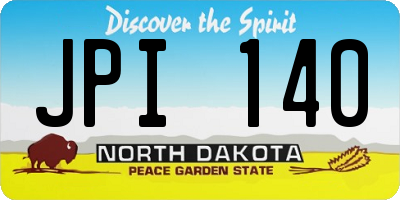 ND license plate JPI140