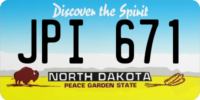 ND license plate JPI671
